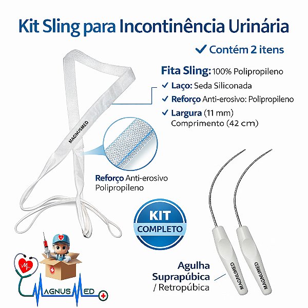 Sling com Agulha Suprapubica / Retropubico - Dispositivo Implantável Para Incontinência Urinaria - KFF