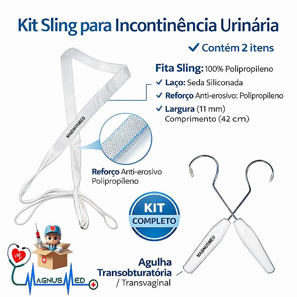 Sling com Agulha Transobturatorio / Transvaginal - Dispositivo Implantável Para Incontinência Urinaria - KFF