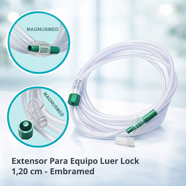 Extensor Luer Lock Para Equipo 1,20m - Embramed - Kits com 20/40/100 unidades