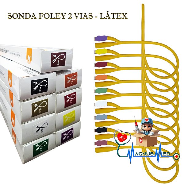10 Un Sonda Foley Vesical Uretral Demora Latex 2 Vias