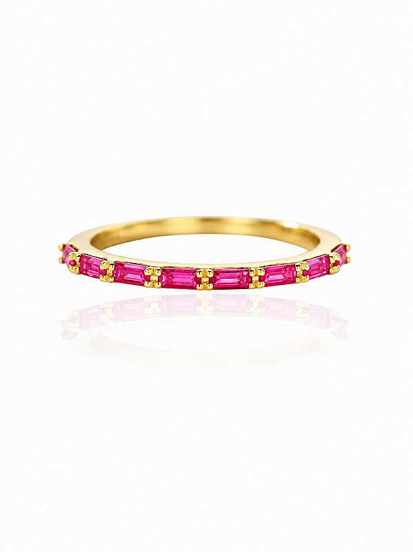 Anel Palito Rosa Pink Color- Banhado Em Ouro18k