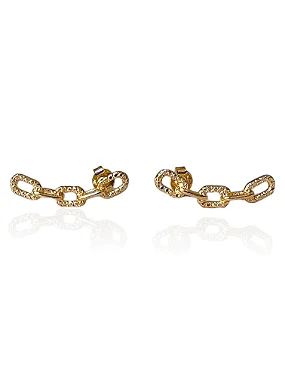 Brinco Ear Cuff Roma Elos - Banhado Em Ouro18k