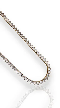 Colar Riviera  Diamond 3 Pontas M - Banhado Em Ouro18k