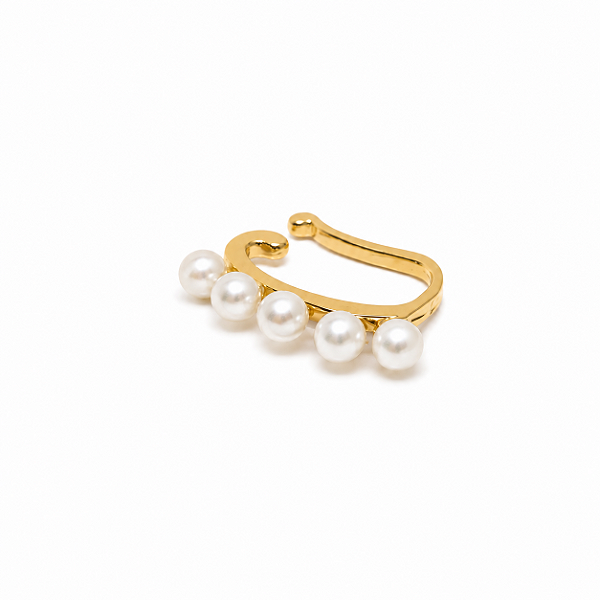 Piercing Fake Pérola - Banhado Em Ouro18k