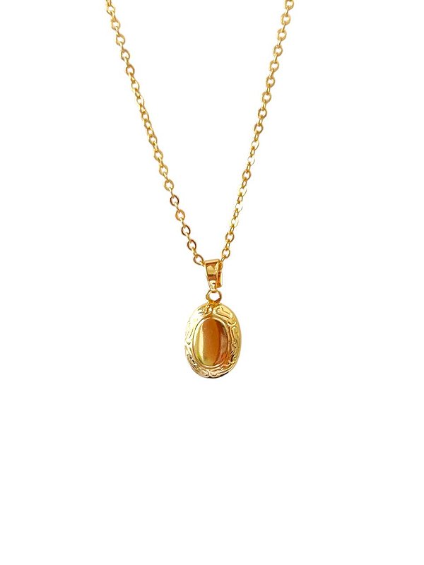 Relicário Memorize Mini Oval- Banhado Em Ouro18k