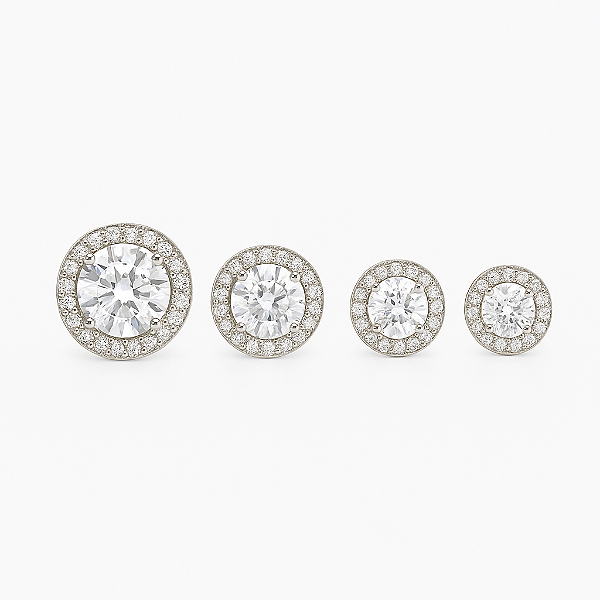 Brinco Duplo Diamond Ponto de Luz- Banhado no Ródio Branco