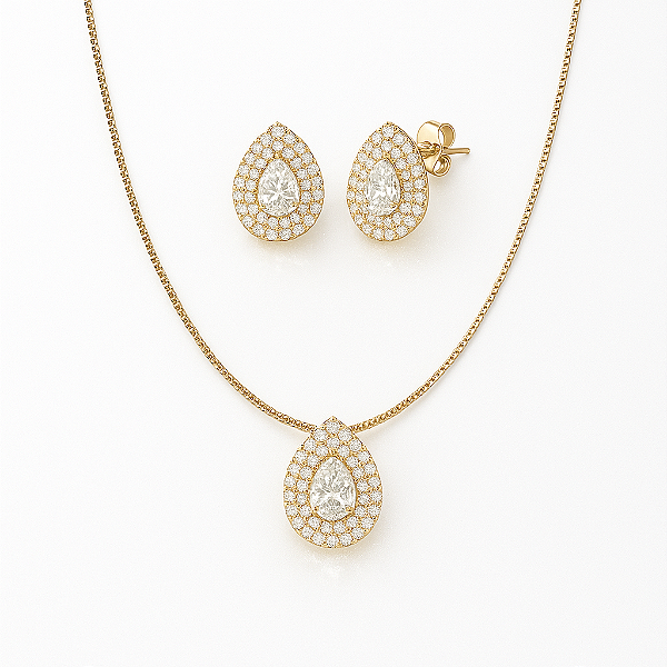 Conjunto Gota Samya - Banhado no Ouro18k