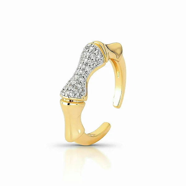 Anel Bamboo Ajustável - Banhado no Ouro18k