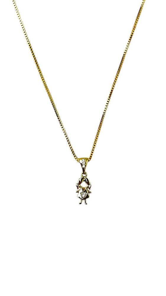 Colar Filhos Menina - Banhado no Ouro18k