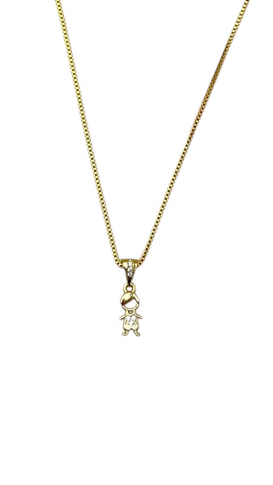Colar Filhos Menino - Banhado no Ouro18k