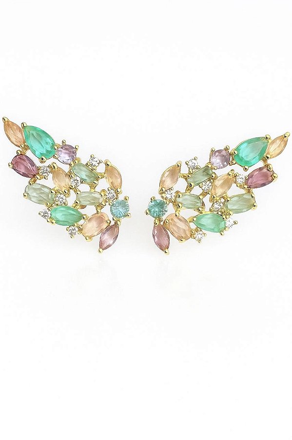 Brinco Ear Cuff Azura Colors - Banhado em Ouro18k