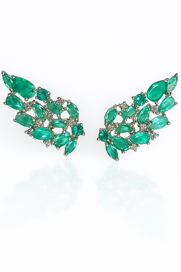 Brinco Ear Cuff Azura Turmalina  - Banhado em Ouro18k
