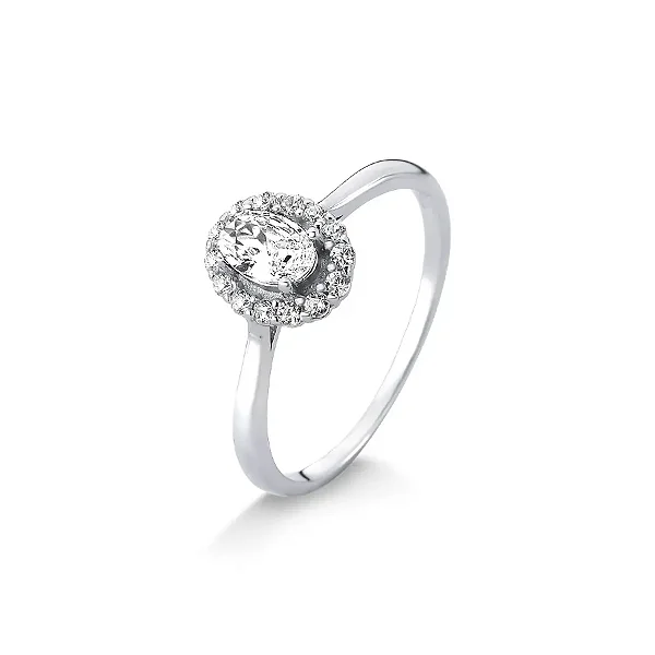 ANEL SOLITÁRIO OVAL PRINCESS- PRATA 925
