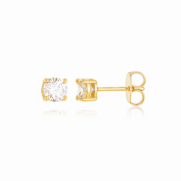 Brinco Ponto de Luz 6mm - Banhado no Ouro18k