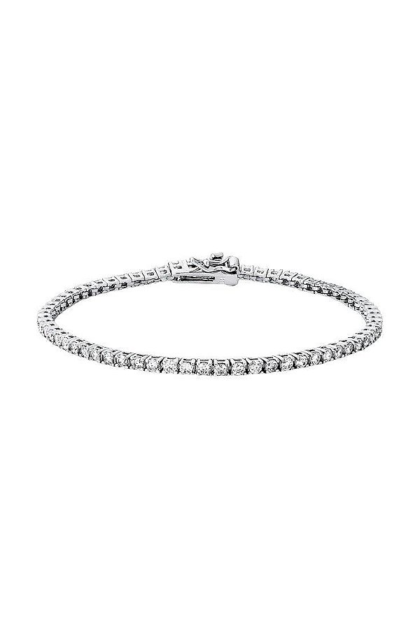 Pulseira Riviera Diamond Capri - 4 pontas - Banhado no Ródio Branco