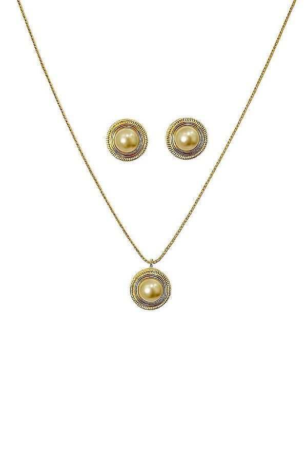 Conjunto Pérola Vita - Banhado no Ouro18k