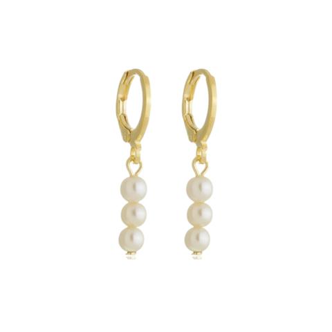 Brinco Pérola Amora - Banhado A Ouro18k