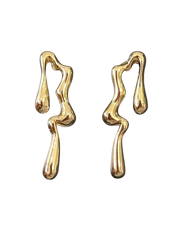 Brinco Orgânico Verano - Banhado A Ouro18k