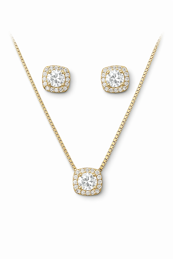 Conjunto Lumière Golden Crystal- Ouro18k