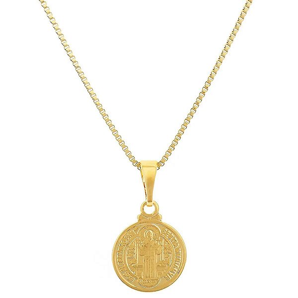 Colar Medalha São Bento - Banhado em Ouro18k