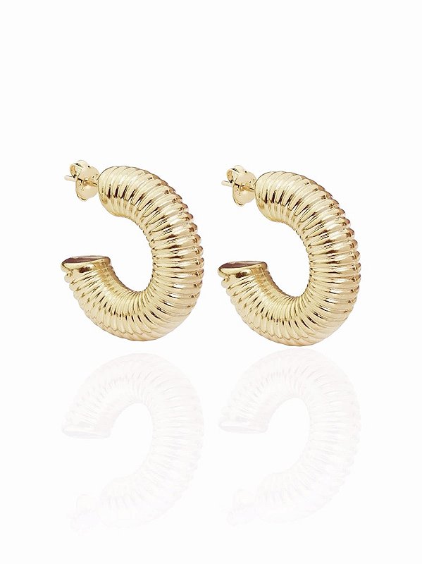 Brinco Argola Verona - Banhado Em Ouro18k
