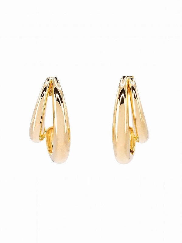 Brinco Argola 2 Voltas - Banhado em Ouro18k