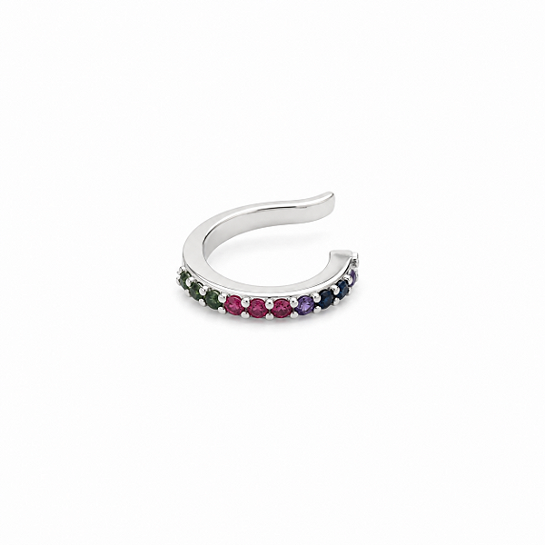 Piercing Fake Colors - Banhado Em Ródio Branco