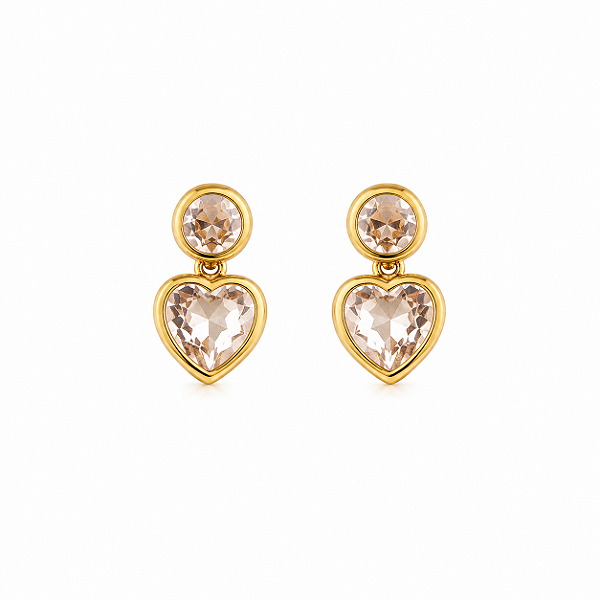 Brinco Coração - Banhado Em Ouro18k