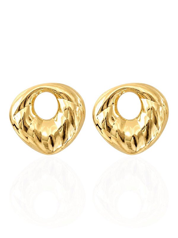 Brinco Orgânico Margô - Banhado Em Ouro18k