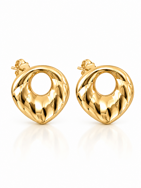 Brinco Orgânico Margô - Banhado Em Ouro18k