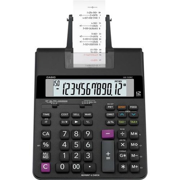 Calculadora Com Bobina Casio HR150RC-B Preta