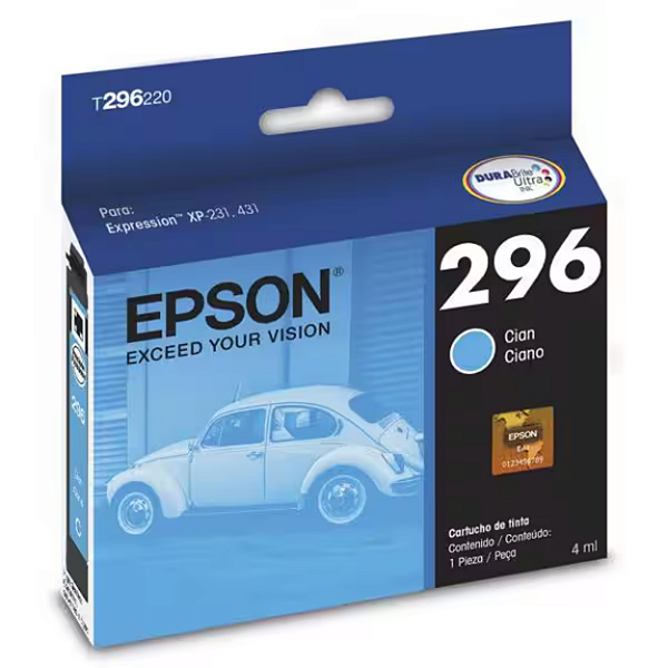 Cartucho de Tinta Epson 296 Ciano - Expression XP - 231, 241, 431, 441
