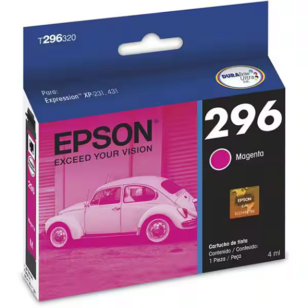 Cartucho de Tinta Epson 296 Magenta - Expression XP - 231, 241, 431, 441