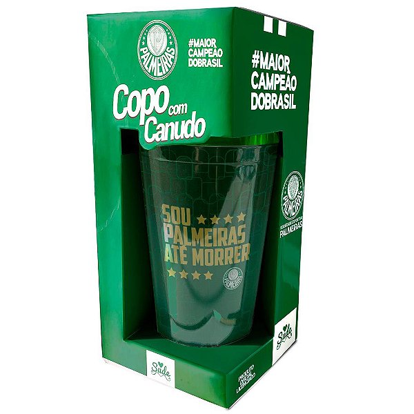 Copo Canudo Do Palmeiras 450 mL Produto Oficial Licenciado Presente para Palmeirense