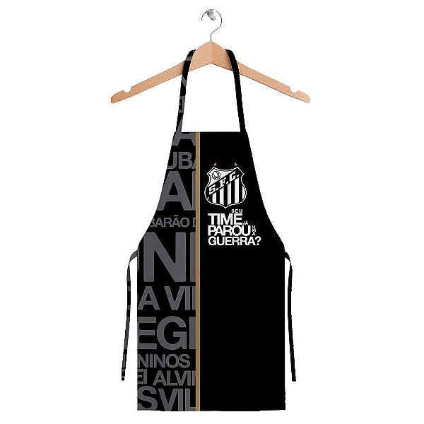 Avental Do Santos Cozinha E Churrasqueiro - Produto Oficial Licenciado 90 X 60 Cm Presente Para Santista