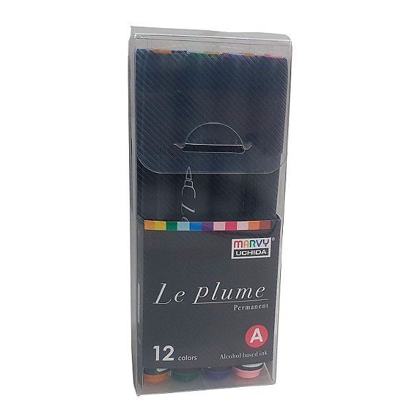 Caneta Marcador Le Plume Estojo Com 12 Cores 3000-12 Uchida
