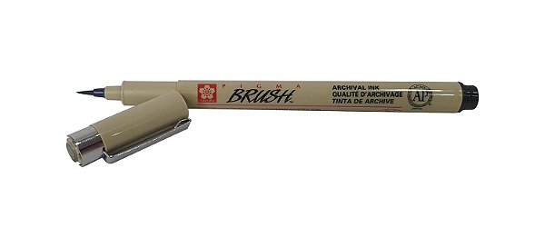 Caneta Pincel Profissional Pigma Brush Sakura XSDK-Br Preta
