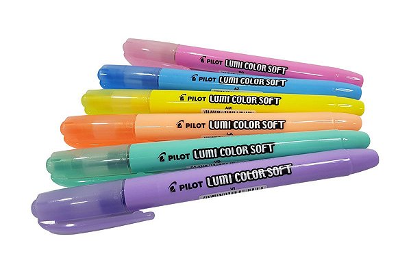 Kit 6 Canetas Marca Texto Lumi Color Soft Pilot Cores Pastel