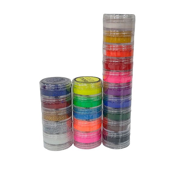 Kit Tinta Facial Cremosa - 5 glitter + 5 Neon + 10 Normal