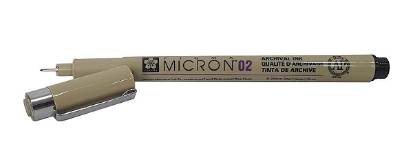 Caneta Nanquim Pigma Micron Sakura Profissional Preta 02