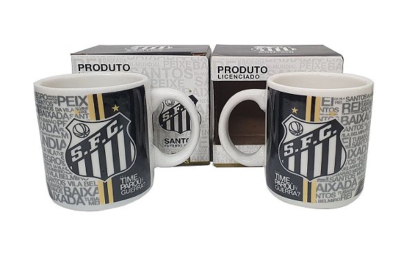 Kit 2 Xícaras do Santos Presente Santista Oficial Licenciado