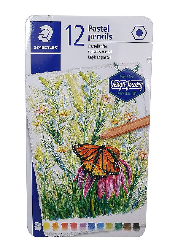 Staedtler Cores Pastel Lápis de Cor Estojo com 12 Importado