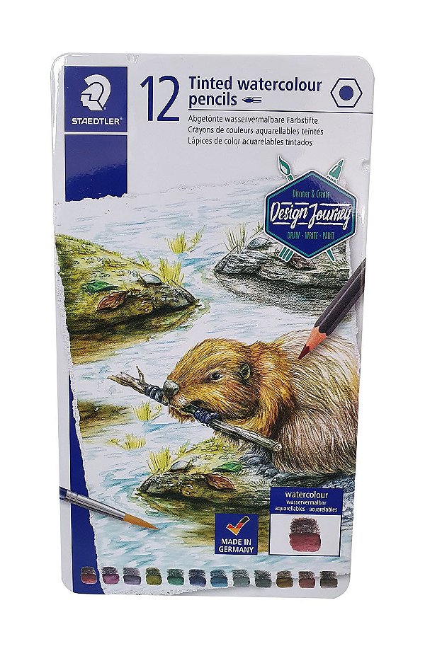 Staedtler Aquarelável Lápis de Cor Estojo com 12 Importado
