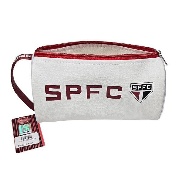 Necessaire Redonda Sao Paulo Branca SPCF e escudo
