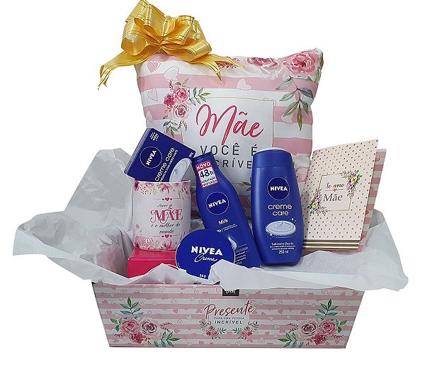 Kit De Presentes Mãe - Cesta Presente Para Mãe  + Kit Nivea