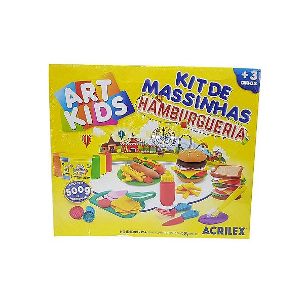 Massinhas Kit de Hamburgueria Acrilex Art Kids 500g Crianças