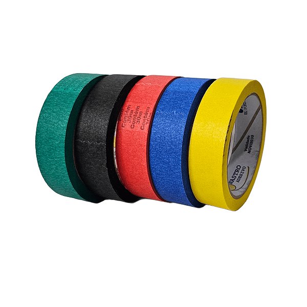 Kit De Fita Crepe Colorida 24mm X 30m Fitas Adesivas 5 Cores