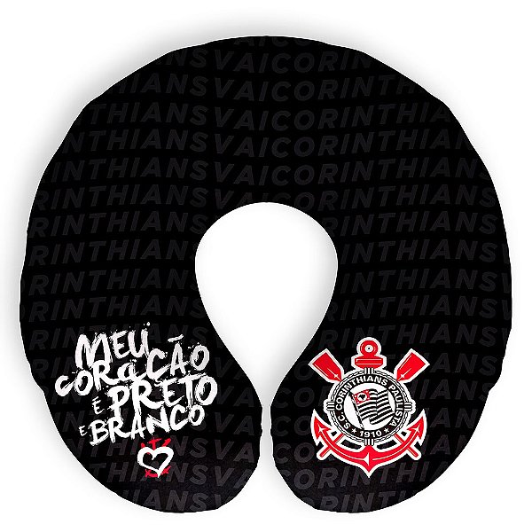 Almofada Apoio De Pescoço Do Corinthians Oficial Licenciado - MeuCoração