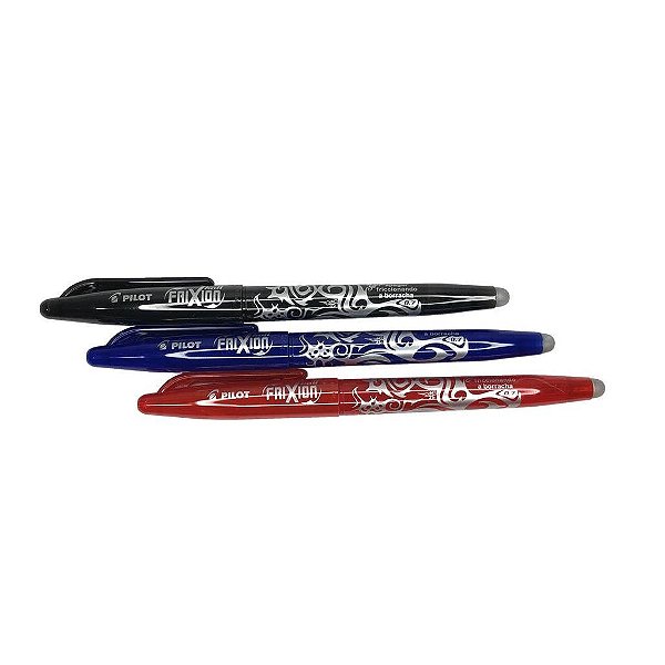 Caneta Apagável Frixion Ball 0.7mm Pilot Kit Preta Azul Verm