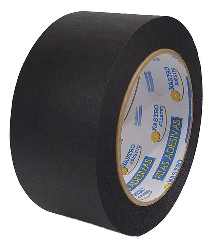 Fita Crepe Larga Preta 48mm X 50m Fitas Adesivas Marcação